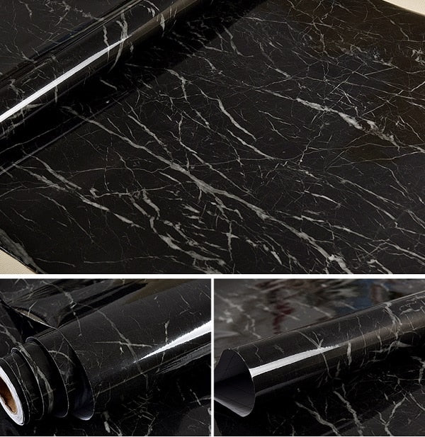 Glossy Marble Contact Paper DIY PVC Vinyl Kitchen Cabinet Counter Top Bathroom Self adhesive Wallpaper Home Decor Wall Stickers