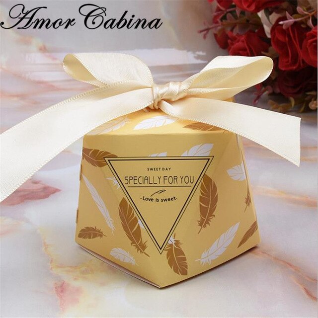 Top Selling Marble Diamond Paper Candy Boxes Wedding Favors Baby Shower Party Supplies Bomboniere Thanks Christmas Gift Box