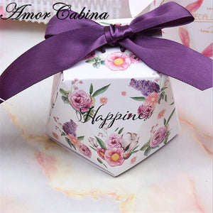 Top Selling Marble Diamond Paper Candy Boxes Wedding Favors Baby Shower Party Supplies Bomboniere Thanks Christmas Gift Box