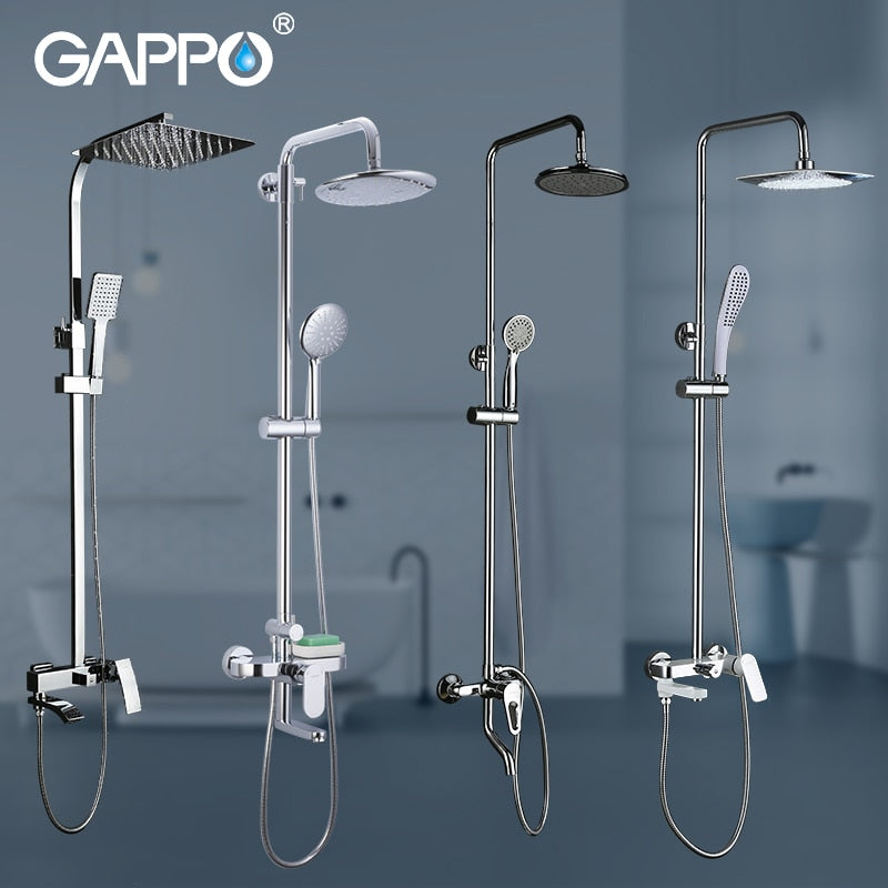 GAPPO Shower System Bathroom Shower Set Faucet Taps Bath Mixer Bathtub Faucet Set Waterfall Shower Set Chrome Rain Shower Head