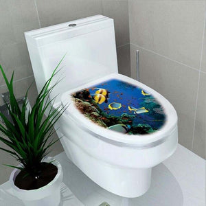 Toilet Sticker Cute Cartoon Animal 3d Toilet Seat PVC Wall Sticker Refrigerator Door Decor Stickers Decals Decorative Wallpaper