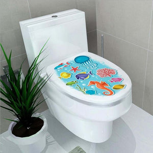 Toilet Sticker Cute Cartoon Animal 3d Toilet Seat PVC Wall Sticker Refrigerator Door Decor Stickers Decals Decorative Wallpaper