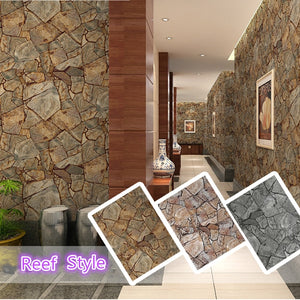 3D PVC Marble Stone Pattern Wallpaper Home Decor Renovation Bedroom Reading Room Wall Paper Sticker