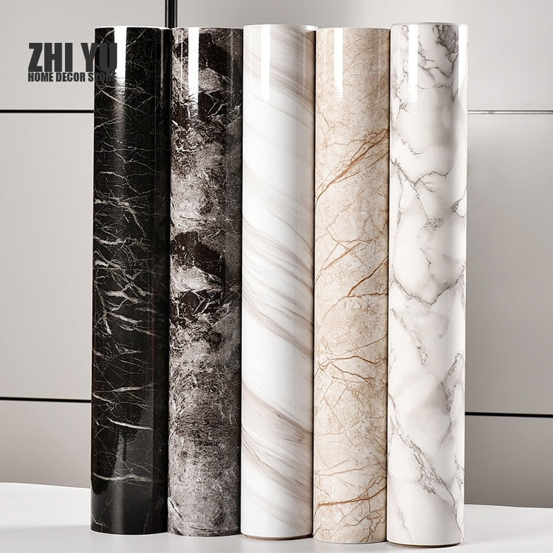 Self adhesive Marble Vinyl Wallpaper Roll Furniture Decorative Film Waterproof Wall Stickers for Kitchen Backsplash Home Decor