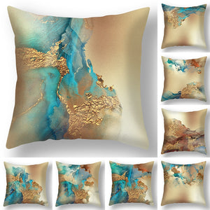 Retro Marble Texture Print Art Cushion Cover Pillow Case For Sofa Car Comfortable Soft Square Throw Pillows Covers 45x45cm