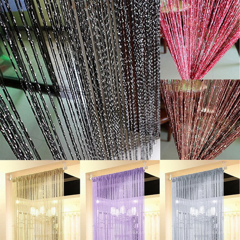 100X200cm Shiny Tassel Flash Line Door Window Curtain Door String Curtain Valance Divider Decorative For Party Bedroom Wedding