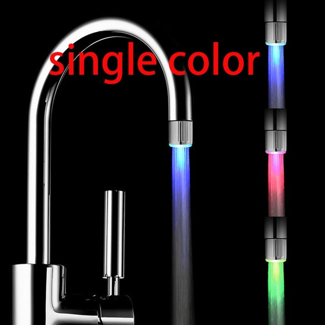 7 Colors Luminous Light-up LED Water Faucet Shower Tap Basin Nozzle Creative Kitchen Bathroom Colorful Changing Glow Nozzle