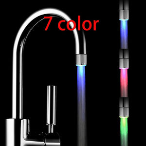 7 Colors Luminous Light-up LED Water Faucet Shower Tap Basin Nozzle Creative Kitchen Bathroom Colorful Changing Glow Nozzle