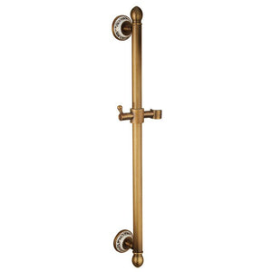 Exposed Rain Shower System with Cross Handles, Cold / Hot Water Mixer, Antique Brass, Coming with Hand Shower, Overhead, Spout