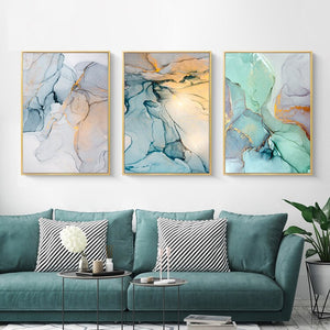 Modern Abstract Marble Textured Canvas Painting Unique Wall Art Pictures Poster and Prints for Living Room Interior Home Decor