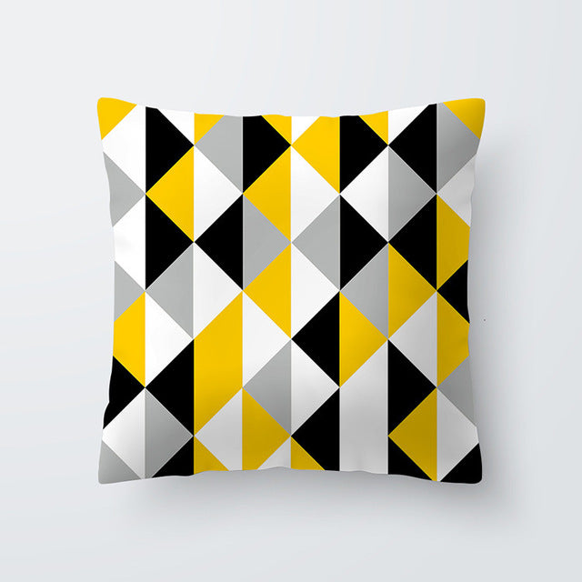 Cojines Decorativos Para Sofa Cushion Cover Yellow Pillow Geometric Marble Polyester pillowcase Home Decoration Decor 40548