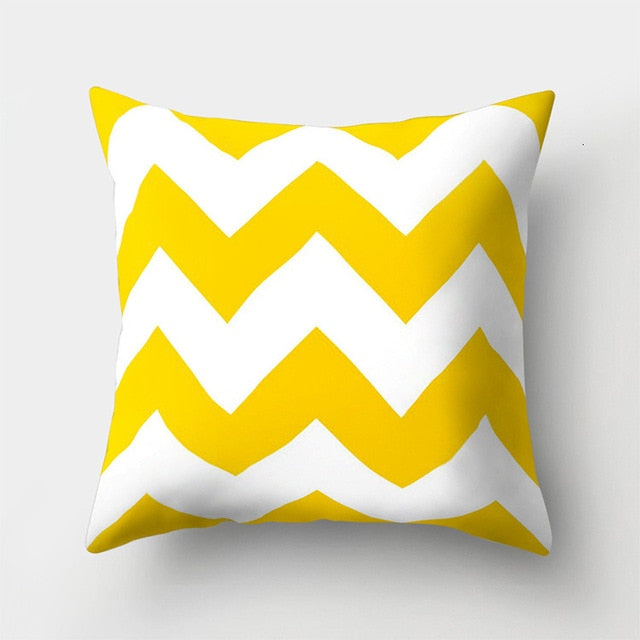 Cojines Decorativos Para Sofa Cushion Cover Yellow Pillow Geometric Marble Polyester pillowcase Home Decoration Decor 40548