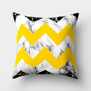 Cojines Decorativos Para Sofa Cushion Cover Yellow Pillow Geometric Marble Polyester pillowcase Home Decoration Decor 40548