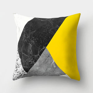 Cojines Decorativos Para Sofa Cushion Cover Yellow Pillow Geometric Marble Polyester pillowcase Home Decoration Decor 40548