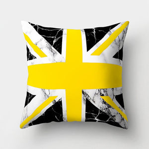 Cojines Decorativos Para Sofa Cushion Cover Yellow Pillow Geometric Marble Polyester pillowcase Home Decoration Decor 40548