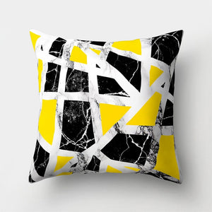 Cojines Decorativos Para Sofa Cushion Cover Yellow Pillow Geometric Marble Polyester pillowcase Home Decoration Decor 40548