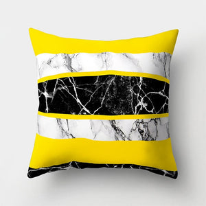 Cojines Decorativos Para Sofa Cushion Cover Yellow Pillow Geometric Marble Polyester pillowcase Home Decoration Decor 40548