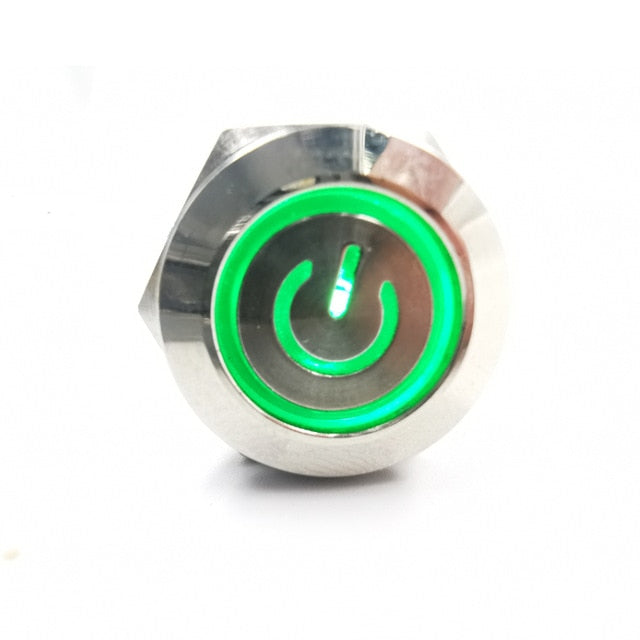 16mm Self-Locking  Waterproof Metal Push LED light Button Switch 3V 5V 6V 12V 24V 110V 220V Red Blue Green Yellow White