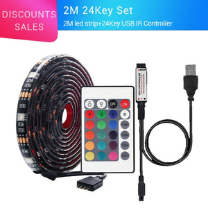 5050 RGB USB Led Strip Set With 20Key RF Remote Led Music Controller USB LED Light Strip For TV Background Lamp Ribbon Led Tape