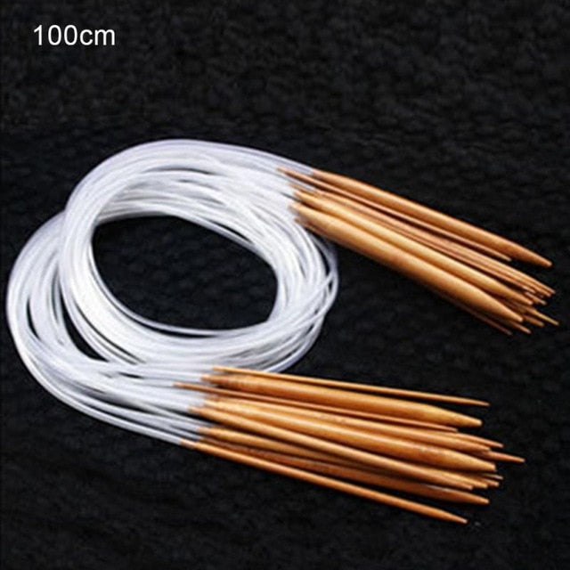 18 pcs Knitting Needles Multicolor Tube 40-120cm Bamboo Circular Crochet Knitting Needles Set Sewing Needles #105