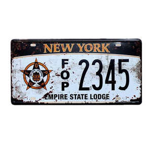 USA NEW YORK 125 Metal Tin Signs Car Number License Retro Home Decor For Bar Cafe Garage Wall Painting Plate 30x15cm A925