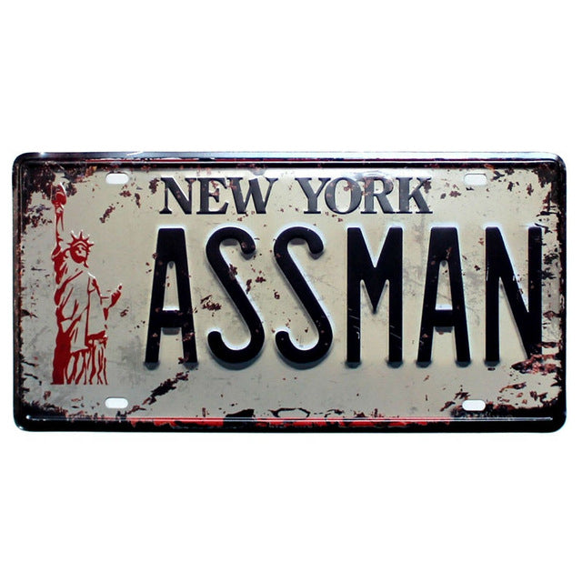 USA NEW YORK 125 Metal Tin Signs Car Number License Retro Home Decor For Bar Cafe Garage Wall Painting Plate 30x15cm A925