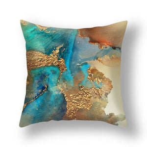 Retro Marble Texture Print Art Cushion Cover Pillow Case For Sofa Car Comfortable Soft Square Throw Pillows Covers 45x45cm