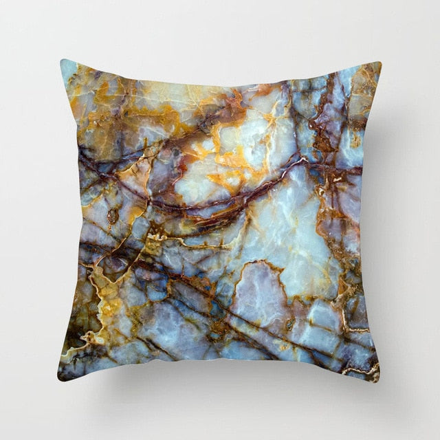 Retro Marble Texture Print Art Cushion Cover Pillow Case For Sofa Car Comfortable Soft Square Throw Pillows Covers 45x45cm