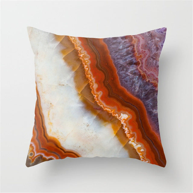 Retro Marble Texture Print Art Cushion Cover Pillow Case For Sofa Car Comfortable Soft Square Throw Pillows Covers 45x45cm