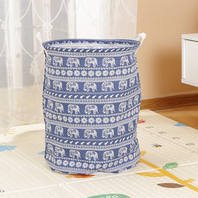 Foldable Laundry Basket Large Capacity Laundry Hamper Storage Bag Clothes Toy Picnic Printed Storage Organizer Bucket