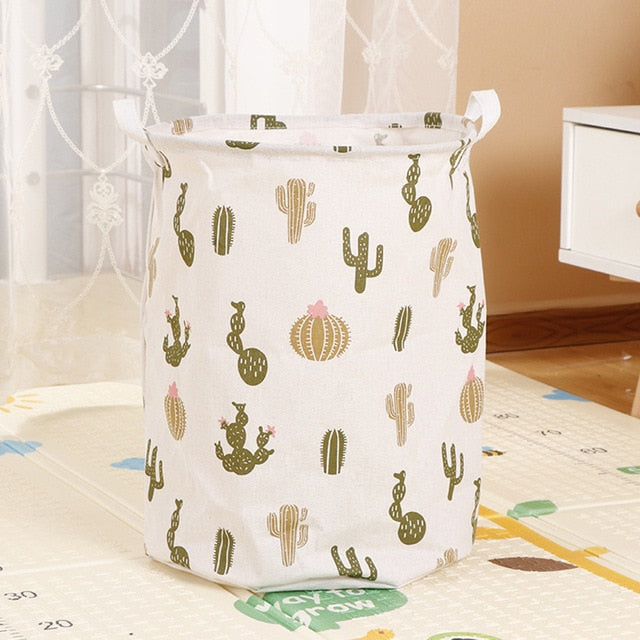 Foldable Laundry Basket Large Capacity Laundry Hamper Storage Bag Clothes Toy Picnic Printed Storage Organizer Bucket