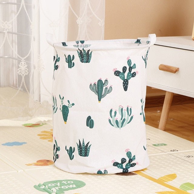 Foldable Laundry Basket Large Capacity Laundry Hamper Storage Bag Clothes Toy Picnic Printed Storage Organizer Bucket