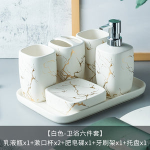 Marble/Soap Supplier/Toothbrush Holder/Vase/soapdish Stamped Gold Ceramic Bathroom Accessories. Bathroom Supplies