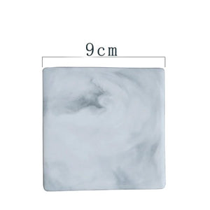 Luxury Marble Ceramic Coaster Gold Plating Geometric Cup Mat Waterproof Heat-insulated Pads Jewelry Tray Home Desktop Decoration