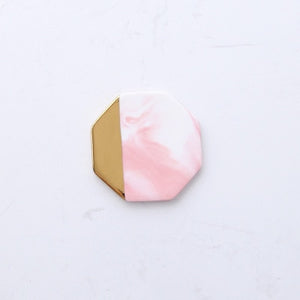 Luxury Unique Marble Pink Gold Ceramic Placemat Coaster Porcelain Mats Pads Table Decoration Accessories Kitchen Tool Gift