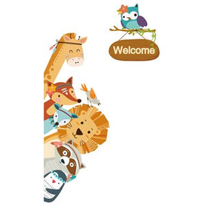 [shijuekongjian] Animal Wall Decals Vinyl DIY Cartoon Home Decor Sticker for Kids Room Baby Bedroom Door Decoration