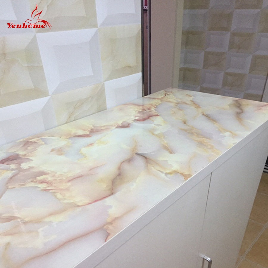 New Arrival 1 Meter Waterproof PVC Marble Wallpapers Self-adhesive Modern Living Room Kitchen Wall Stickers DIY Room Decor Film