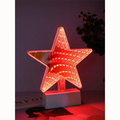 Battery 3D Creative Night Lamps star moon Infinity Tunnel Light for kid Children LED Mirror Night light Cute Heart Home decor