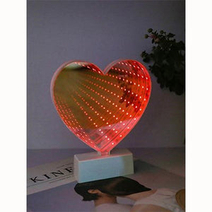 Battery 3D Creative Night Lamps star moon Infinity Tunnel Light for kid Children LED Mirror Night light Cute Heart Home decor