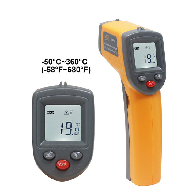 Handheld Non-contact IR Infrared Thermometer Digital LCD Laser Pyrometer Surface Temperature Meter Imager C F Backlight -50~600C