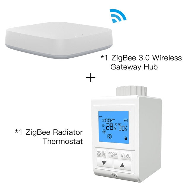 Zigbee Thermostat Smart TRV Thermostatic Radiator Valve Controller Heater Temperature Voice Control Works with Alexa Google Home