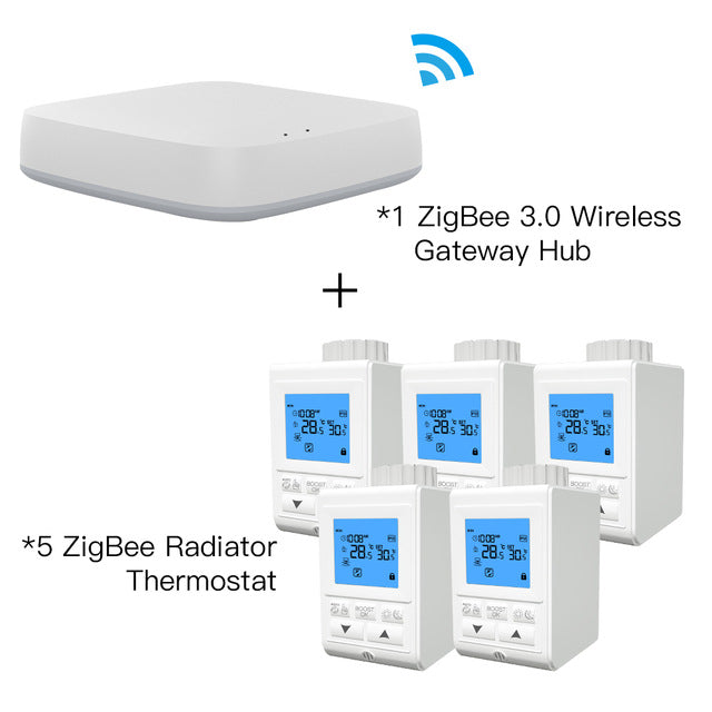 Zigbee Thermostat Smart TRV Thermostatic Radiator Valve Controller Heater Temperature Voice Control Works with Alexa Google Home