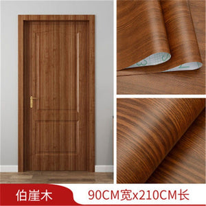 White Oak Wood Grain Wallpaper On The Door Home Renovation Decor Sticker Waterproof Fireprevention Kitchen Bathroom Wall Sticker