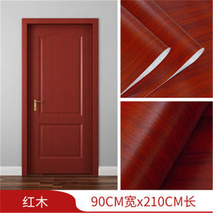 White Oak Wood Grain Wallpaper On The Door Home Renovation Decor Sticker Waterproof Fireprevention Kitchen Bathroom Wall Sticker