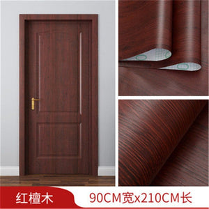 White Oak Wood Grain Wallpaper On The Door Home Renovation Decor Sticker Waterproof Fireprevention Kitchen Bathroom Wall Sticker