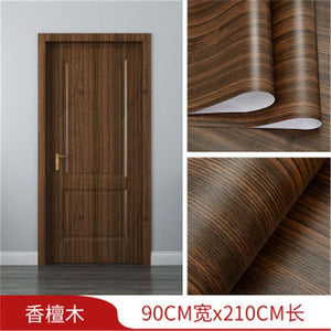 White Oak Wood Grain Wallpaper On The Door Home Renovation Decor Sticker Waterproof Fireprevention Kitchen Bathroom Wall Sticker