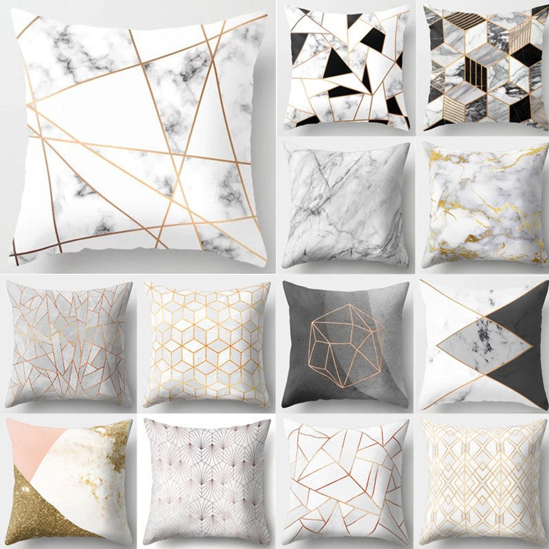 Brief Marble Geometric Sofa Decorative Cushion Cover Pillow Pillowcase Polyester 45*45 Throw Pillow Home Decor Pillowcover 40507