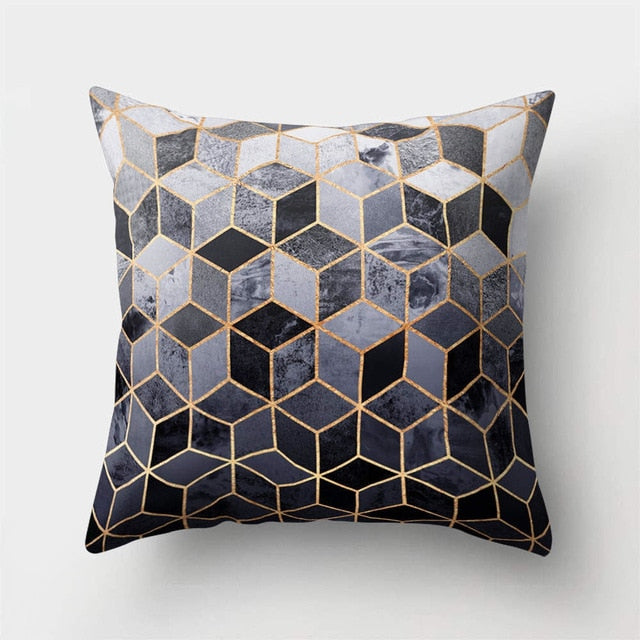 Gold Geometric Marble Sofa Decorative Cushion Cover Pillow Pillowcase Polyester 45*45 Throw Pillow Home Decor Pillowcover 40507