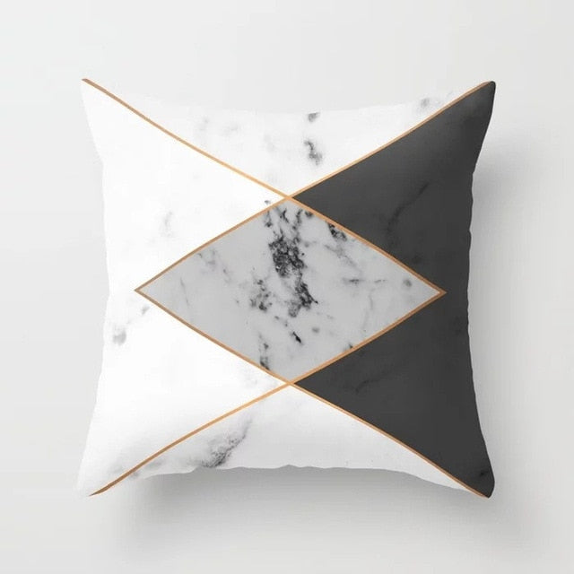 Gold Geometric Marble Sofa Decorative Cushion Cover Pillow Pillowcase Polyester 45*45 Throw Pillow Home Decor Pillowcover 40507