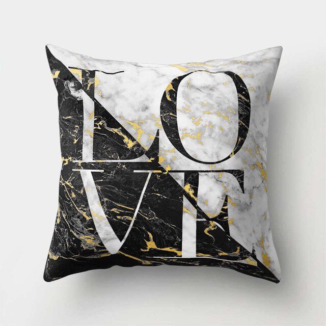 Gold Geometric Marble Sofa Decorative Cushion Cover Pillow Pillowcase Polyester 45*45 Throw Pillow Home Decor Pillowcover 40507